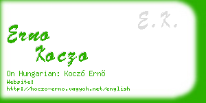 erno koczo business card