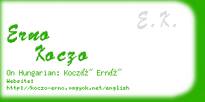 erno koczo business card